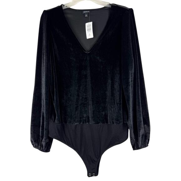 NWT Torrid Stretch Velvet V-Neck Balloon Slv Long Sleeve Bodysuit Sz 2X (18-20) - Picture 6 of 16